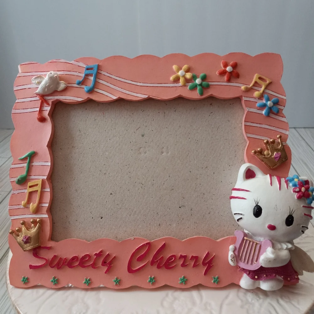 Vintage Posh Italy Design Sweety Cherry Kitty Picture Frame